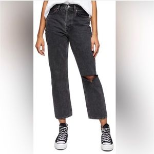 Topshop Chicago Ripped Knee High-Waist Dad Jeans